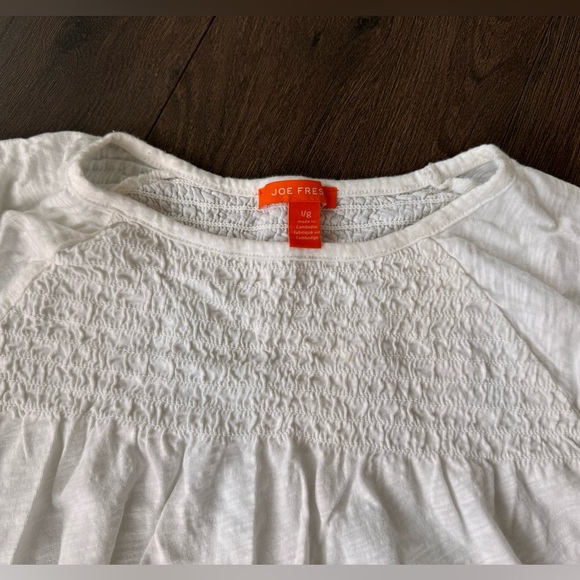 Smocked bright white Joe Fresh long sleeve cotton tshirt - Picture 7 of 7